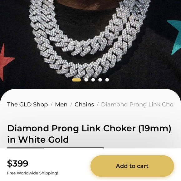 18 in chop gld Cuban link chain - Picture 2 of 3